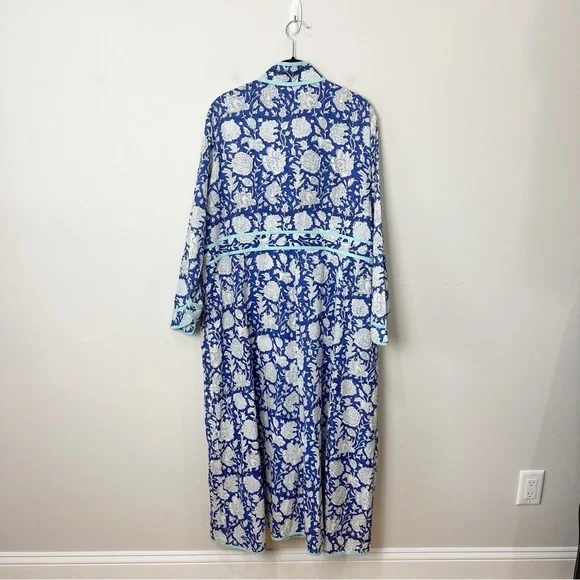 Sue Sartor Kimono Duster Blue Floral - Picture 3 of 10